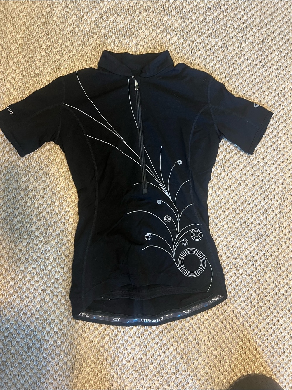Icebreaker Black Short-Sleeve Zip Cycling Jersey